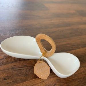 COPY - ELEGANT BRANDANI APPETIZER SET PORCELAIN/BAMBOO